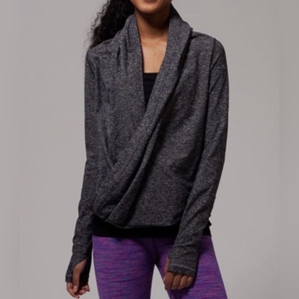 Ivivva by Lululemon Girl's Four Count Rulu Shrug Hooded Top Heather Gray Sz 10